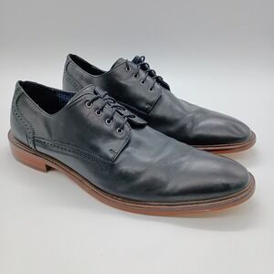 Winthrop Braxton Mens Black Leather Derby Oxford Dress Shoes Size 11